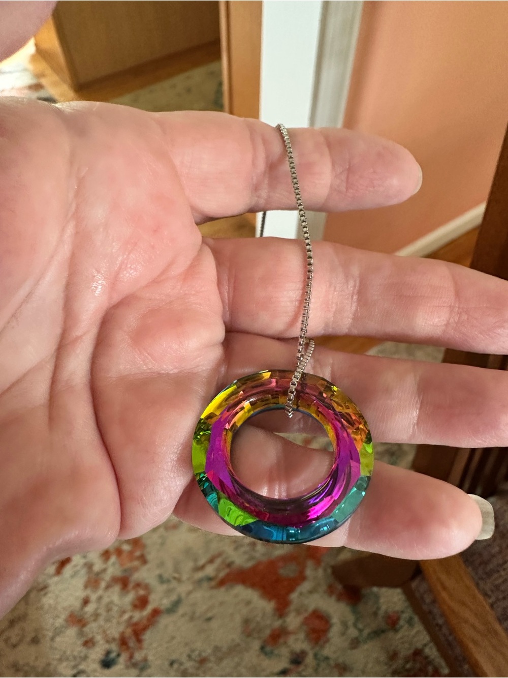 Multicolor Crystal Pendant Necklace -fiery